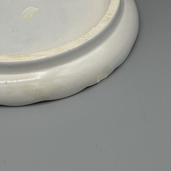 Vtg Pair Round Delft Blue Holland Wall Hangings Hand Painted Flowers Birds 1058 - Picture 6 of 9